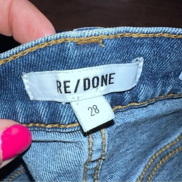 RE/DONE 90’s High Rise Ankle Crop Denim Jeans Button Fly size 28 - Picture 4 of 7